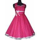 50er Petticoatkleid gepunktet pink Band wählbar