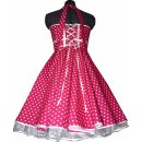 50er Petticoatkleid gepunktet pink Band weiß 36