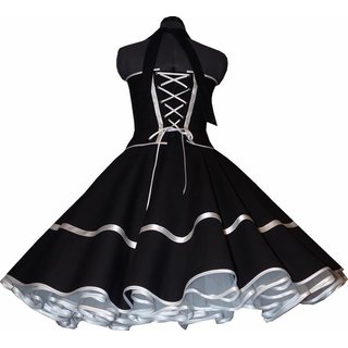 50er Jahre Petticoat Kleid  schwarz Dekoltee weiße Blumen