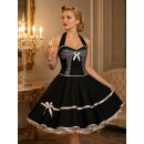 50er Jahre Petticoat Kleid  schwarz Dekoltee weiße Kringel