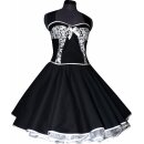 50er Jahre Petticoat Kleid  schwarz Dekoltee weiße Kringel