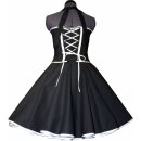 50er Jahre Petticoat Kleid  schwarz Dekoltee weiße Blumen