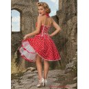 50er Punkte Korsage Petticoatkleid rot weiße graue...