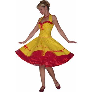 Petticoat Kleid gelb kleine rote Blumen Tanzkleid 50er