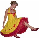 Petticoat Kleid gelb kleine rote Blumen Tanzkleid 50er