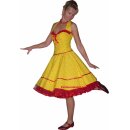 Petticoat Kleid gelb kleine rote Blumen Tanzkleid 50er