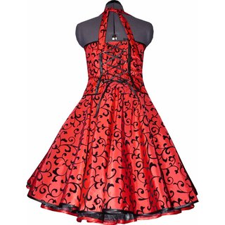 Traumhaftes Kleid zum PetticoatTaft rot schwarze Ranken