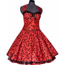 Traumhaftes Kleid zum PetticoatTaft rot schwarze Ranken