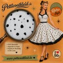 50er Jahre Kleid zum Petticoat weiß schwarzes Fleckendesign