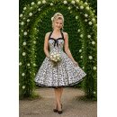 Traumhaftes Petticoat Kleid Brautkleid Taft weiß schwarze Ranken zur Hochzeit