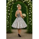 Traumhaftes Petticoat Kleid Brautkleid Taft weiß schwarze Ranken zur Hochzeit