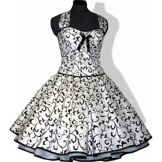Traumhaftes Kleid Brautkleid zum PetticoatTaft weiß schwarze Ranken zur Hochzeit 36