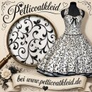 Traumhaftes Kleid Brautkleid zum PetticoatTaft weiß schwarze Ranken zur Hochzeit 36