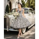 Traumhaftes Kleid Brautkleid zum PetticoatTaft weiß schwarze Ranken zur Hochzeit 36