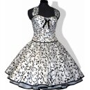 Traumhaftes Kleid Brautkleid zum PetticoatTaft weiß schwarze Ranken zur Hochzeit 36
