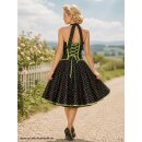 50er Petticoatkleid Punkte mehrfarbig schwarz Band...