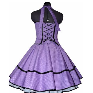 Petticoat Kleid lila violett schwarz kleine weiße Punkte