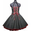 Petticoat Kleid schwarz kleine weiße Herzen mit Schnürung wie Dirndl