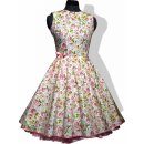Kleid zum Petticoat Rockabilly rosa gelbe Blumen  32-44