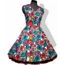 Kleid zum Petticoat Rockabilly bunte Retroblumen  32-44