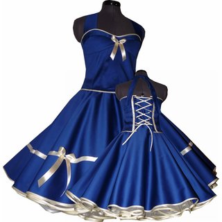 50er Jahre festliches Kleid zum Petticoat  royalblau Korsage Jugendweihe Abiball