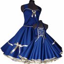 50er Jahre festliches Kleid zum Petticoat  royalblau...
