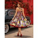 50er Jahre Kleid zum Petticoat Rosen sepia schwarz...