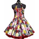 50er Jahre Kleid zum Petticoat Rosen sepia schwarz weiß rosa gelb