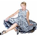 Kleid zum Petticoat Rockabilly schwarz weiß Kringel Kreise  32-44