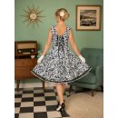 Kleid zum Petticoat Rockabilly schwarz weiß Kringel...