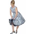 Kleid zum Petticoat Rockabilly schwarz weiß Kringel Kreise  32-44