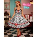 50er Jahre Kleid weiss schwarz Korsage Prisma