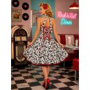 50er Jahre Kleid weiss schwarz Korsage Prisma