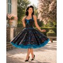 Petticoat Kleid 50er Jahre Retrokleid schwarz türkis leuchtende Sterne
