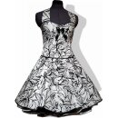 50er Jahre Petticoat Kleid Brautkleid Hochzeit weiß schwarz Blätter