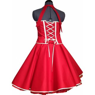 Petticoatkleid  zum Petticoat 50er Jahre Retrokleid Vintage rot creme Rosen 38