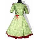 Petticoatkleid 50er Jahre grün weiße Punkte im Carmenstil...