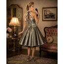 Festliches grün olive Petticoatkleid Korsage Satin glänzend