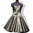 Festliches grün olive Petticoatkleid Korsage Satin glänzend