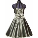 Festliches grün olive Petticoatkleid Korsage Satin glänzend