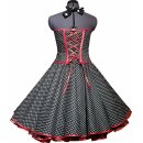 Doppeloptik Petticoatkleid schwarz weisse Punkte Herzen zum Petticoat