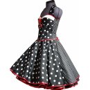 Doppeloptik Petticoatkleid schwarz weisse Punkte Herzen zum Petticoat