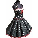 Doppeloptik Petticoatkleid schwarz weisse Punkte Herzen zum Petticoat