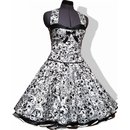 50er Jahre Kleid zum Petticoat weiss schwarze Kringel...