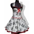 50er Jahre Kleid zum Petticoat Brautkleid weiss schwarz rot Retro Rosen