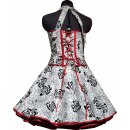 50er Jahre Kleid zum Petticoat Brautkleid weiss schwarz rot Retro Rosen