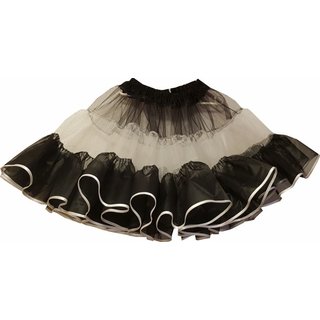 Petticoat Unterrock Tüll Organdy schwarz  weiss 1 Lage Länge 56 cm