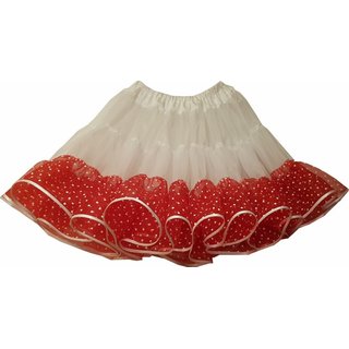 Petticoat Unterrock Organdy weiss rot weisse Punkte