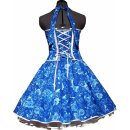 50er Jahre Kleid zum Petticoat Vintage  blau weiß Rosen