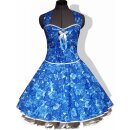 50er Jahre Kleid zum Petticoat Vintage  blau weiß Rosen